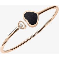 Chopard Happy Hearts 18ct Rose Gold Black Aventurine Heart Diamond Bangle 857482-5513 (M)