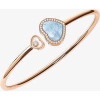 Chopard Happy Hearts 18ct Rose Gold Light Blue Mother Of Pearl & 0.19ct Brilliant Cut Diamond Bangle 85A074-5343