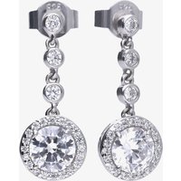 Diamonfire Silver Round Cubic Zirconia Drop Earrings E5588