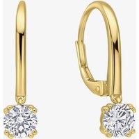Diamonfire Gold Clear Cubic Zirconia Classic Brilliant Cut Timeless Claw Set Earrings - E6726 - Sterling Silver / Gold Plated / Zirconia