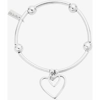 ChloBo Iconic Silver Tube Open Heart Bracelet SBNB007028