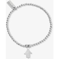 ChloBo Silver Cute Hamsa Hand Bracelet - Silver