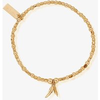 ChloBo Gold Plated Mini Cube Double Feather Bracelet GBCFB1096