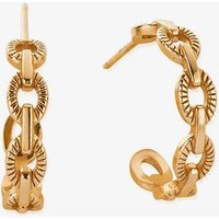 ChloBo Gold Plated Figaro Chain Huggies Hoop Earrings GEH3471