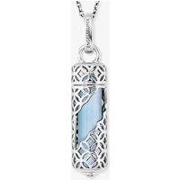 Angel Whisperer Silver Blue Agate Healing Stone Necklace ERN-HEAL-BA-M