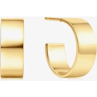 Ania Haie Vogue Maven 14ct Gold Plated Medium Flat Hoop Earrings E062-04G