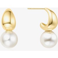 Ania Haie Vogue Maven 14ct Gold Plated Shell Pearl Dome Hoop Earrings E062-06G