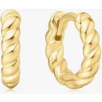 Ania Haie Gold Texture Small Huggie Hoop Earrings E063-03G – Classic Look - Sterling Silver / 14ct Gold Plated