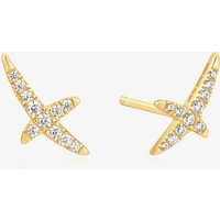 Ania Haie Heart Hunter 14ct Gold Plated Cubic Zirconia Kiss Stud Earrings E057-02G