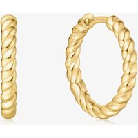 Ania Haie Gold Texture Medium Huggie Hoop Earrings E063-05G – Timeless - Sterling Silver / 14ct Gold Plated