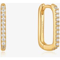 Ania Haie Glam Rock 14ct Gold Plated Sparkling Oval Hoop Earrings E037-04G