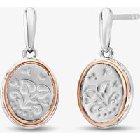 Clogau Tree of Life Silver Filigree Oval Dropper Earrings 3STOL764