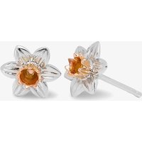 Clogau Silver 9ct Rose Gold Daffodil Flower Stud Earrings SDSE