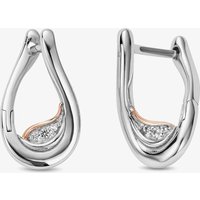 Clogau Two Colour Past Present Future Twist Hoop Earrings 3SPPF962