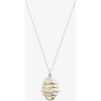 Sterling Silver & Yellow Gold Plated Cubic Zirconia Bee Hive Pendant Necklace BTH4-SL-CZ YGP