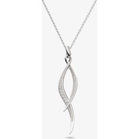 Kit Heath Sterling Silver Entwine Twine Twist Pave Cubic Zirconia Necklace 90225CZ