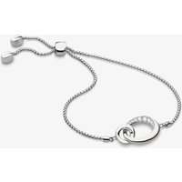Kit Heath Sterling Silver Bevel Cirque Link Cubic Zirconia Pave Toggle Bracelet 7152CZ