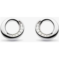 Kit Heath Sterling Silver Bevel Cirque Cubic Zirconia Pave Stud Earrings 3152CZ