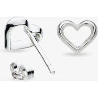 Kit Heath Love Silver Heart Stud Earrings 40530RP