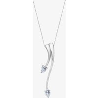 Fei Liu Sterling Silver Cubic Zirconia Two Shooting Stars Pendant Necklace STR-925R-303-CZ00