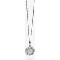FIORELLI Women's Silver Round Lavender Chalcedony Pavé Pendant P4240