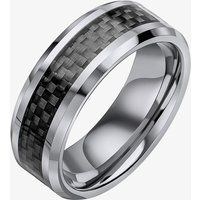 Fred Bennett Tungsten & Black Fibre Stripe Ring R3885 65