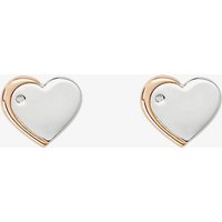 D For Diamond Rose Gold Plated Heart Stud Earrings E6159