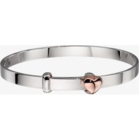 Little Star Fleur Silver & Rose Gold Plated Heart Baby Bangle LSB0212