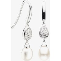 Kit Heath Coast Pebble Glisten Pavé Zirconia Rhodium Plated Drop - Sterling Silver / Rhodium Plated