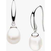 Kit Heath Revival Classic Pearl Rhodium Plated Drop Earrings - Sterling Silver / Rhodium Plated