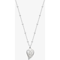 Kit Heath Desire Kiss Precious Pavé Rhodium Plated Heart 18" - Sterling Silver / Rhodium Plated