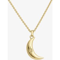 Little Star Alya 9ct Yellow Gold Diamond Moon Pendant Necklace LSN0617