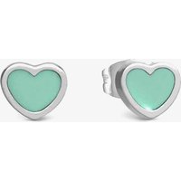 Nomination Emosfere Silver Tone Mint Enamel Heart Stud Earrings 134208/002