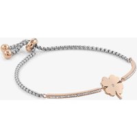 Nomination Milleluci Rose Gold Finish Pavé Four Leaf Clover Toggle Half Bangle 028005/006