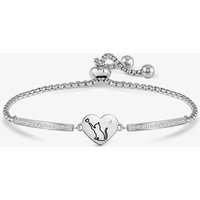 Nomination Milleluci Stainless Steel Cubic Zirconia Engraved Cat Charm Box Chain Bracelet 028016/080
