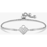 Nomination Milleluci Stainless Steel Cubic Zirconia Heart Padlock Box Chain Bracelet 028028/019