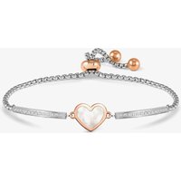 Nomination Milleluci Rose Gold Tone Plated Mother of Pearl Heart Box Chain Bracelet 028031/069