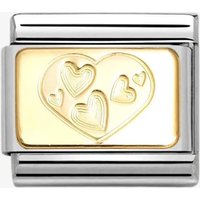 Nomination CLASSIC Gold Hearts Plaque Charm 030121/57