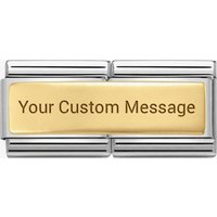 Nomination CLASSIC Gold Engravable Smooth Plate Double Charm 030710/01