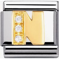 Nomination CLASSIC Gold Letters Cubic Zirconia N Charm 030301/14