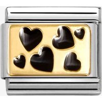 Nomination CLASSIC Gold & Black Hearts Charm 030284/68