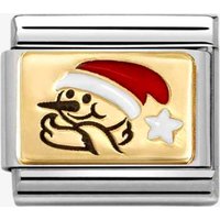 Nomination CLASSIC Gold Christmas Coloured Snowman Charm 030289/12