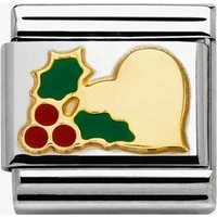 Nomination CLASSIC Gold Christmas Holly Heart Charm 030225/23