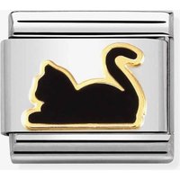 Nomination CLASSIC Composable Gold Black Enamel Cat Charm 030272/80
