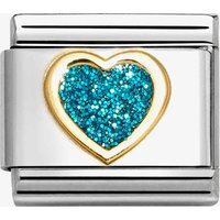 Nomination CLASSIC Turquoise Glitter Heart Charm 030220/08