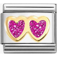 Nomination CLASSIC Double Fuchsia Glitter Hearts Charm 030220/13