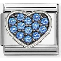 Nomination Composable Classic Blue Cubic Zirconia Heart Charm 330322/28