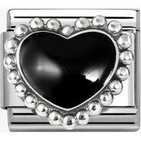 Nomination CLASSIC Stainless Steel & Silver Black Dotted Heart Charm 330204/38