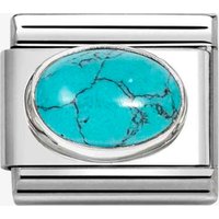 Nomination CLASSIC Stainless Steel & Silver Vein Turquoise Stone Charm 330510/49