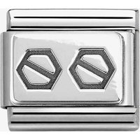 Nomination CLASSIC Plates Oxidised Double Hexagonal Screws Charm 330102/62